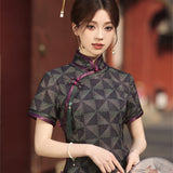 Modernes chinesisches Qipao, chinesisches Cheongsam, Abendkleider, Ballkleider, Sommer-Qipao, Mandarinkragen