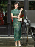 Green/red floral qipao, ball gown