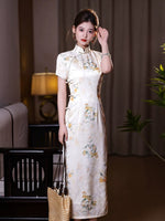 Traditional Chinese dress, China Cheongsam, flora qipao, Long summer qipao