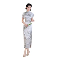 Modern Chinese Qipao, Mulberry Silk cheongsam,  Evening Dress, mandarin collar