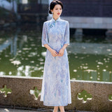 Modern Aodai, aodai qipao, flower pattern, 2 colors