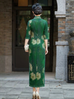 Modern Chinese Qipao, Chinese Cheongsam, 3/4 sleeve, Evening Dress, mandarin collar