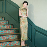 Modern qipao, Chinese Qipao dress, Mulberry Silk cheongsam,  Evening Dress, light green clolor