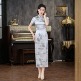 Modern Chinese Qipao, Mulberry Silk cheongsam,  Evening Dress, mandarin collar