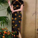 Free alteration, Traditional Chinese Qipao dress, Mulberry Silk cheongsam,  Evening Dress, mandarin collar