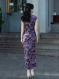 Robe Qipao moderne, Robe de soirée, Pleine longueur, col mandarin