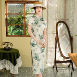 Qipao chinois moderne, Qipao en soie, robe de soirée, robe de bal, couleur florale