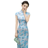 Kostenlose Änderung, traditionelles chinesisches Qipao-Kleid, Cheongsam aus Maulbeerseide, Abendkleid, Farbe Fuchsia