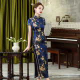 Mulberry Silk cheongsam,  Evening Dress, mandarin collar