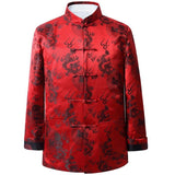 Herren-Hochzeitsanzug, chinesischer Hochzeitsanzug, Hochzeits-Tang-Jacke, Drachenmuster, 3 Farben, Mandarinkragen