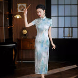 Robe Qipao chinoise moderne, cheongsam en soie de mûrier, qipao de printemps, robe de soirée