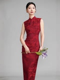 Modern Chinese Qipao, Chinese Cheongsam, tea ceremony  qipao, Red qipao