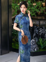Chinese Cheongsam, Ball Gown, summer qipao, Mandarin collar