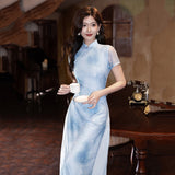 Modern Aodai, aodai qipao, flower pattern, 2 colors