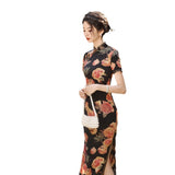 Robe Qipao chinoise moderne, robe de soirée, col mandarin
