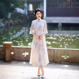 Modern Aodai, aodai qipao, flower pattern, 2 colors