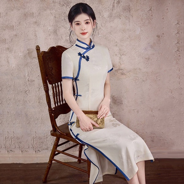 Modern Chinese Qipao, Chinese Cheongsam Dress, Ball Gowns, short sleev QipaoMood Modern Chinese Qipao, Chinese Cheongsam Dress, Ball Gowns, short sleev QipaoMood