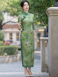 Modern Chinese Qipao, Chinese Cheongsam Dress, Evening Dresses, green color Dresses