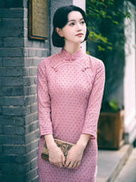 Modern Chinese Qipao, Evening Dresses, autumn qipao, 3/4 sleeve