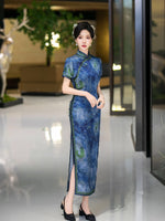 Chinese Cheongsam, Ball Gown, summer qipao, Mandarin collar