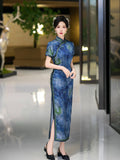 Chinese Cheongsam, Ball Gown, summer qipao, Mandarin collar