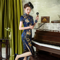 Mulberry Silk cheongsam,  Evening Dress, mandarin collar