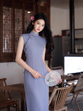 Modern Chinese Qipao, purple Qipao, summer qipao, Evening Dress, casual qipao