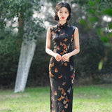 Free alteration, Traditional Chinese Qipao dress,  sleeveless qipao, Evening Dress, mandarin collar