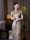 Modernes chinesisches Kleid, chinesisches Cheongsam, Ballkleider, langes Abendkleid, Mandarinkragen