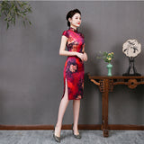 Modern Chinese Qipao, Mulberry Silk cheongsam,  Evening Dress, rose prints