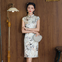 Qipao chinois moderne, cheongsam en soie de mûrier, robe de soirée