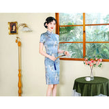 Robe chinoise moderne, Robe de soirée, Qipao en soie, imprimé floral, Robe de printemps