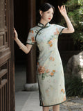 Modern Chinese Qipao, Chinese Cheongsam Dress, Ball Gowns, 3/4 sleeve, mandarin collar