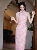 Modern Chinese Qipao, Cheongsam Dress, Evening Dress, pink floral, color