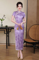 Kostenlose Änderung, traditionelles chinesisches Qipao-Kleid, Cheongsam aus Maulbeerseide, Abendkleid, Mandarinkragen