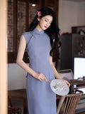 Modern Chinese Qipao, purple Qipao, summer qipao, Evening Dress, casual qipao