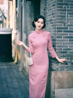 Modern Chinese Qipao, Evening Dresses, autumn qipao, 3/4 sleeve