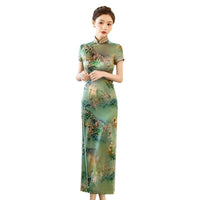 Modern Chinese Qipao, Mulberry Silk Cheongsam,  Evening Dress
