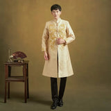 Costume de mariage pour hommes, costume de mariage chinois, veste Tang de mariage, costume brodé, col Mandarin
