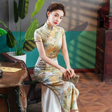 Modern Chinese Qipao, Mulberry Silk cheongsam, Evening Dress, mandarin collar