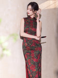 Chinese Cheongsam, Evening Dress, Ball Gown, Sleeveless summer qipao