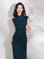 Modern Chinese qipao, Chinese Cheongsam, Evening Dress, rose jacquard