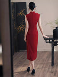 Traditional Chinese dress, Chinese Wedding dress, Red Qipao, tea ceremony