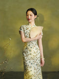 Modern Chinese Qipao, Chinese Cheongsam Dress, floral dresses, Ball Gowns