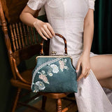 Hand-made, Chinese Cheongsam bag, Dinner bag, Party Clutches, 亭亭玉立