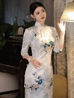 Traditional Chinese dress, Cheongsam Dress, 3/4 sleeve, mandarin collar