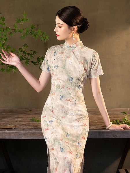 Chinese Cheongsam, velvet qipao, Evening Dress, Ball Gown