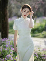 Modern Chinese Qipao, Chinese Cheongsam, modern qipao, Ball Gowns, Long Evening Dress, mandarin collar