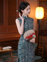 Qipao chinois moderne, couleur verte, Cheongsam chinois, robe de soirée, robes de bal, col mandarin