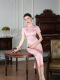 Kostenlose Änderung, traditionelles chinesisches Qipao-Kleid, Cheongsam aus Maulbeerseide, Abendkleid, volle Länge, Stehkragen